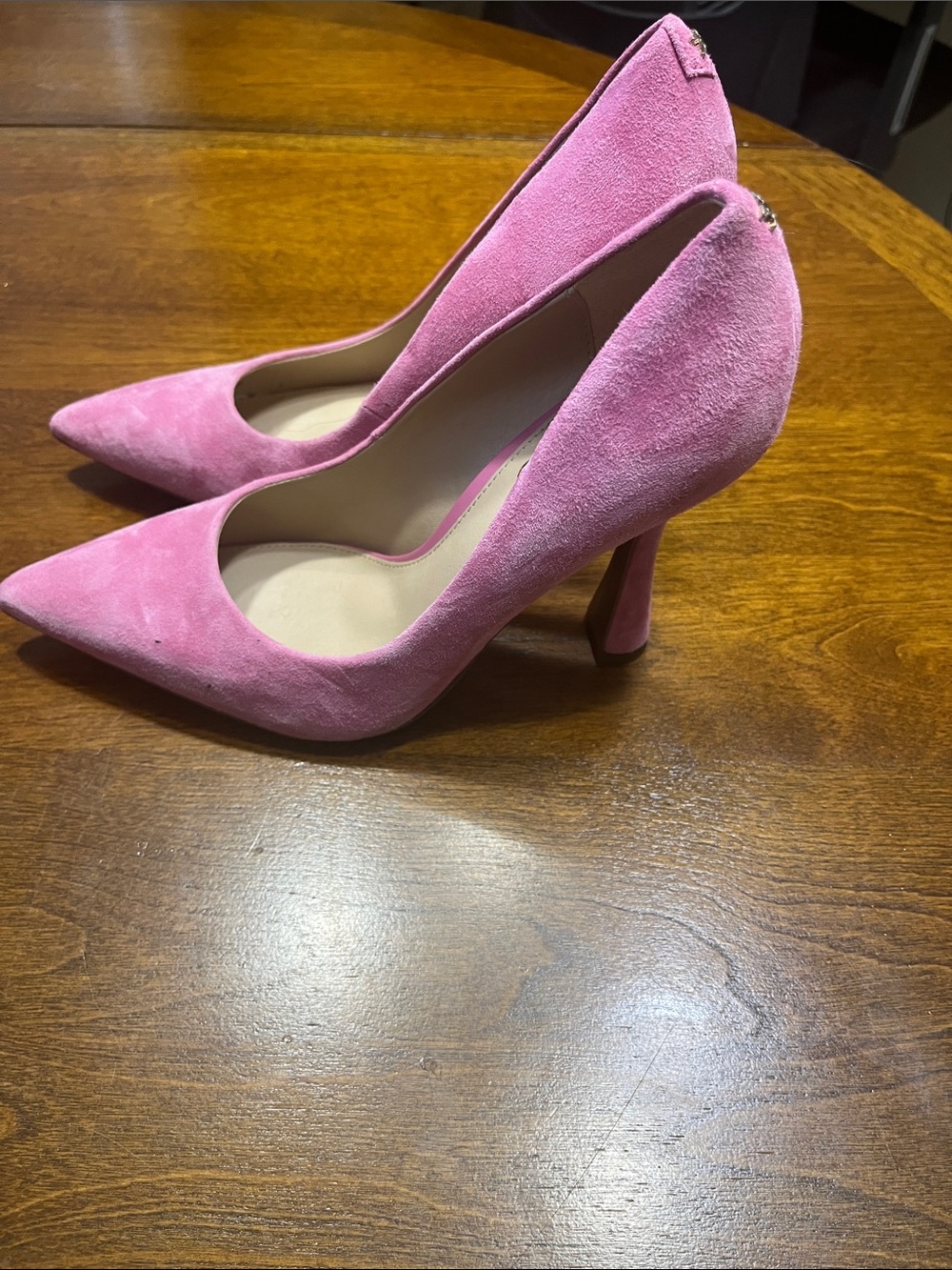 Sam Edelman Pink Suede Pointed-Toe Pumps - Picture 2 of 2